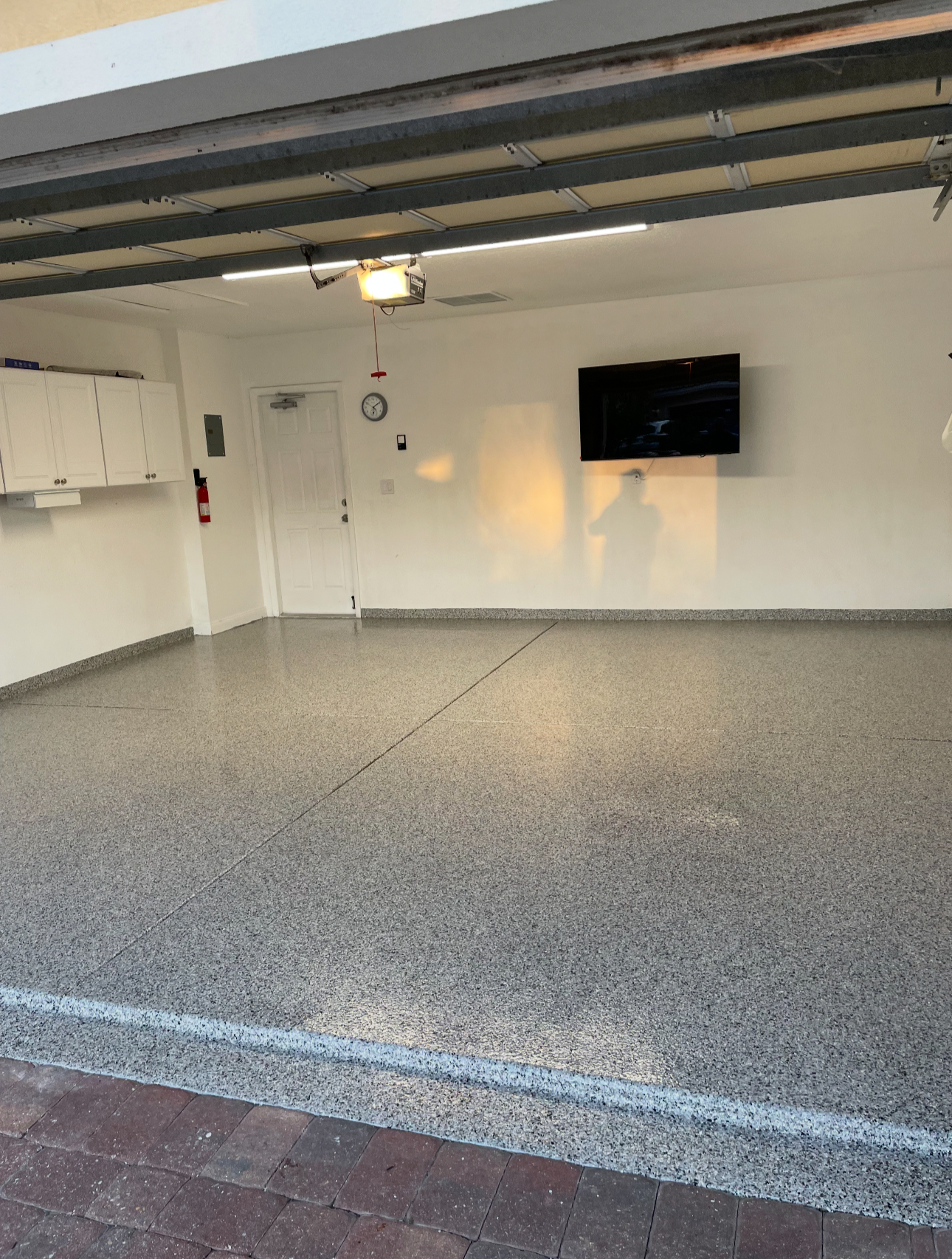 Finished flake epoxy garage floor in Naples, FL